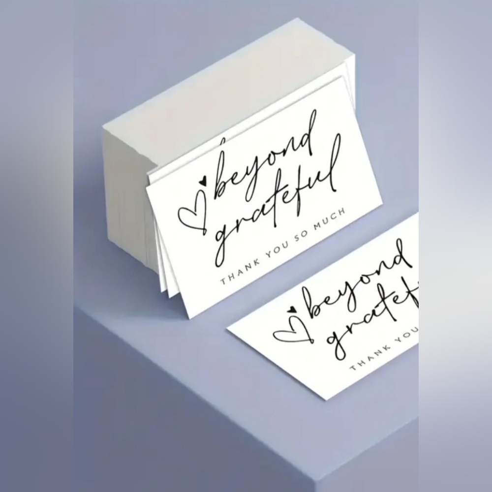 50 Elegant Thank You Cards - Black and White